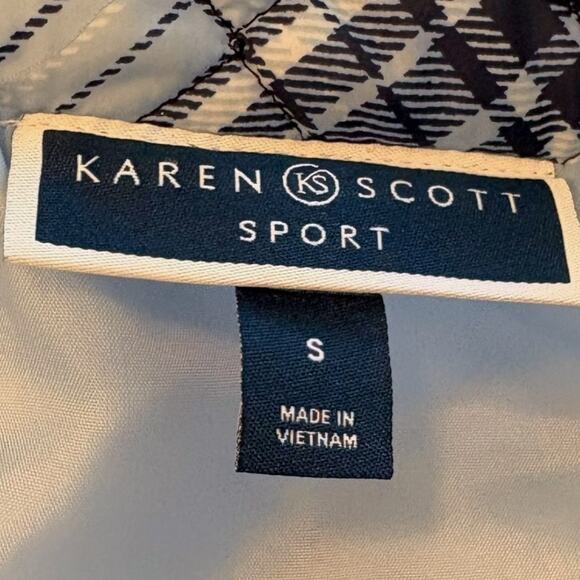 Karen Scott Blue Argyle Vest - Puffer with Pockets - Picture 5 of 6